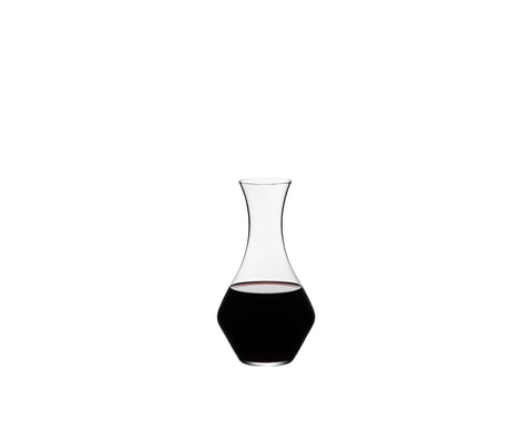 RIEDEL Cabernet Decanter pour demonstrates secure grip for elegant serving.