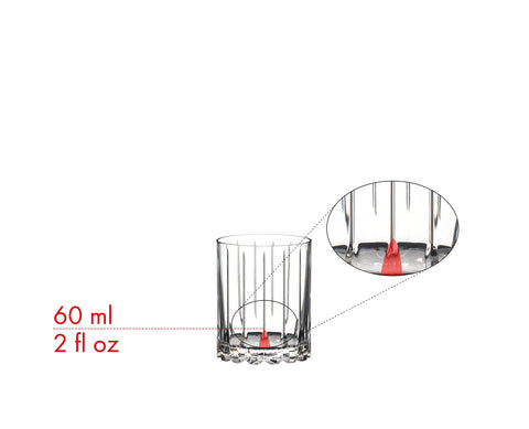 Riedel Double Rocks glass showing generous space for large-format ice.