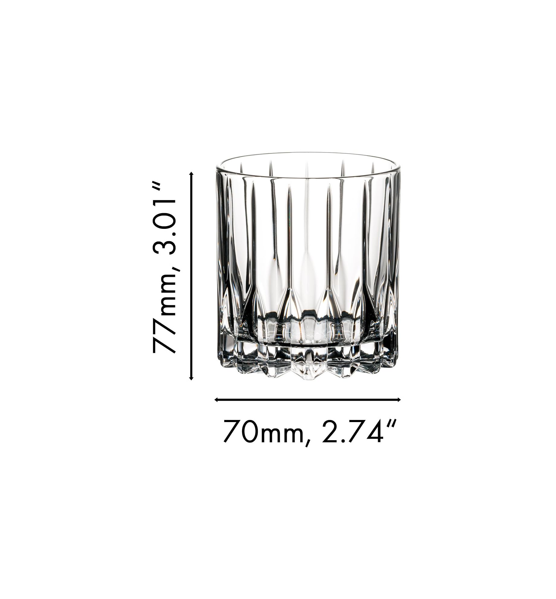 Riedel Neat Glass appears full with the perfect spirit amount for presentation