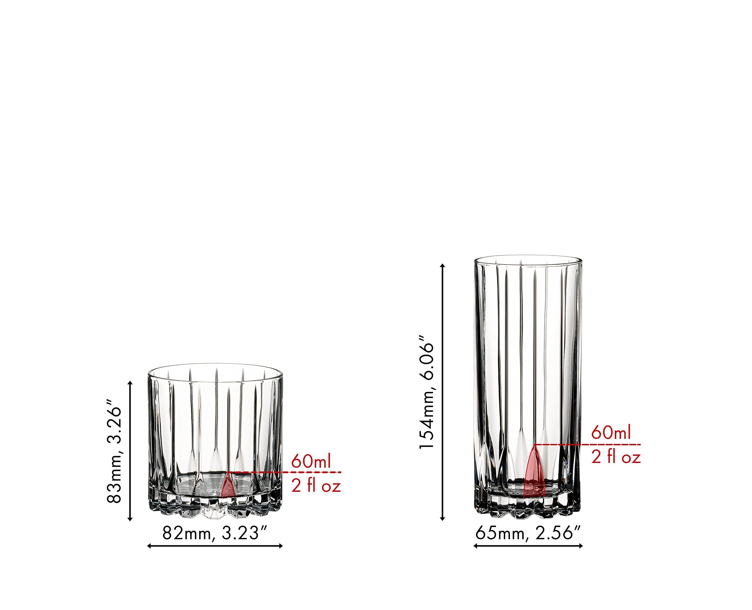 Riedel eight-piece drink-specific glassware set displayed on a bar