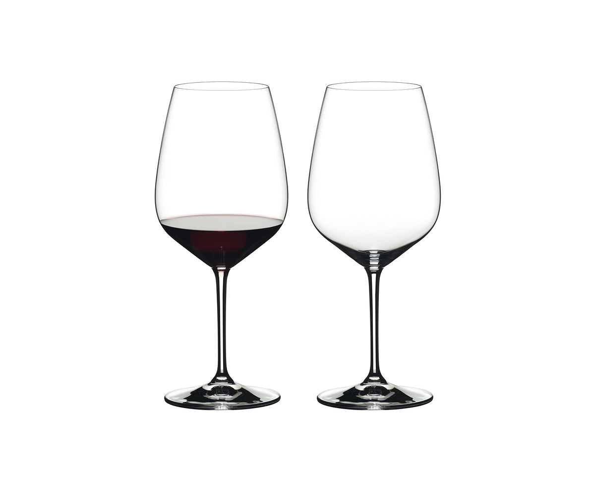 Riedel Extreme Cabernet diamond glass enhances structure for New World reds.