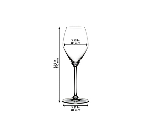 Riedel Extreme Rosé/Champagne glass directs wine flow to the tongue tip