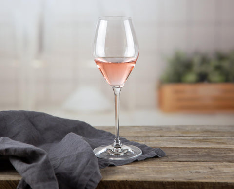 Riedel Extreme rose wine glass highlights crisp fruitiness and balance