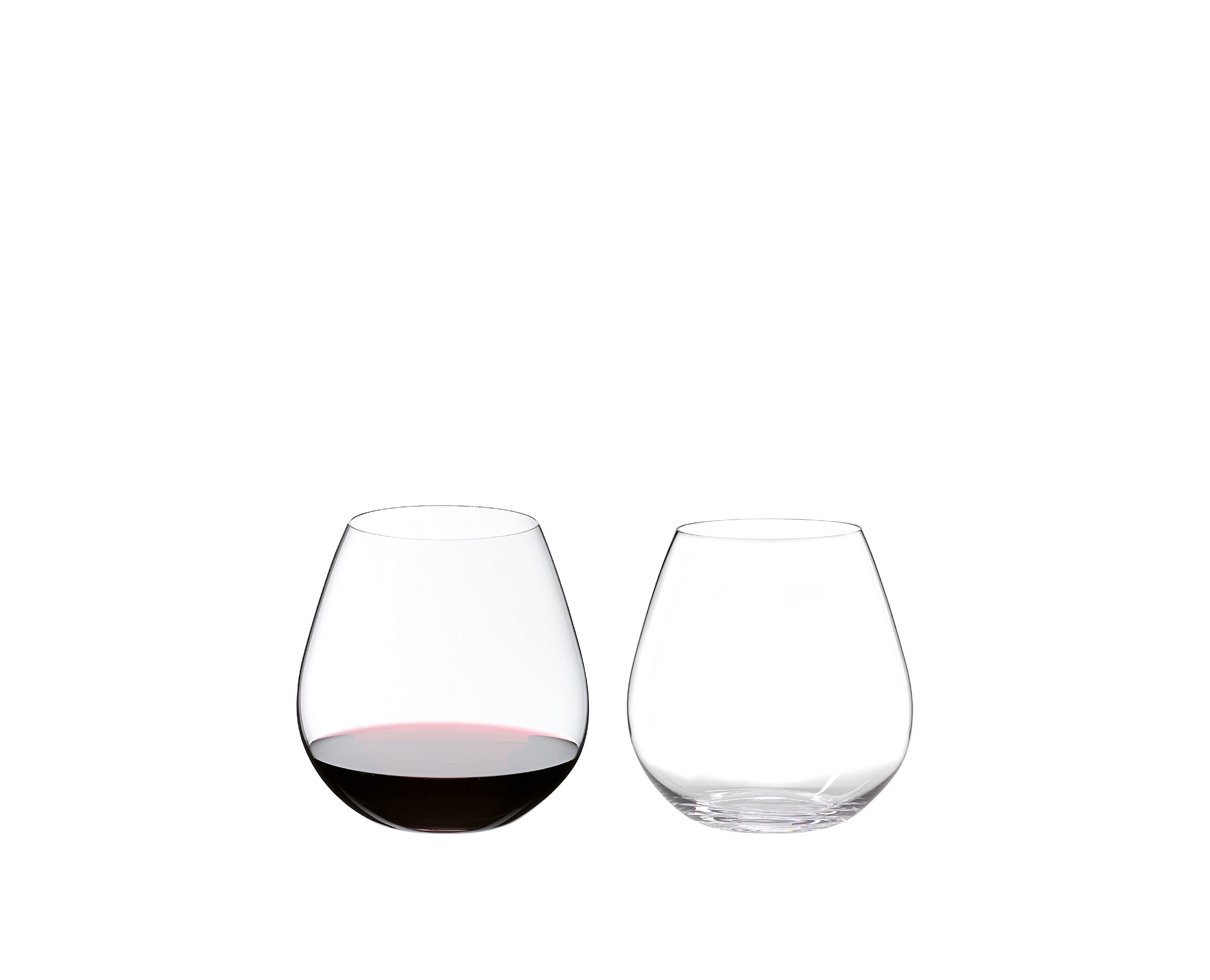 Riedel O Pinot/Nebbiolo tumbler side view showing stemless form for casual use