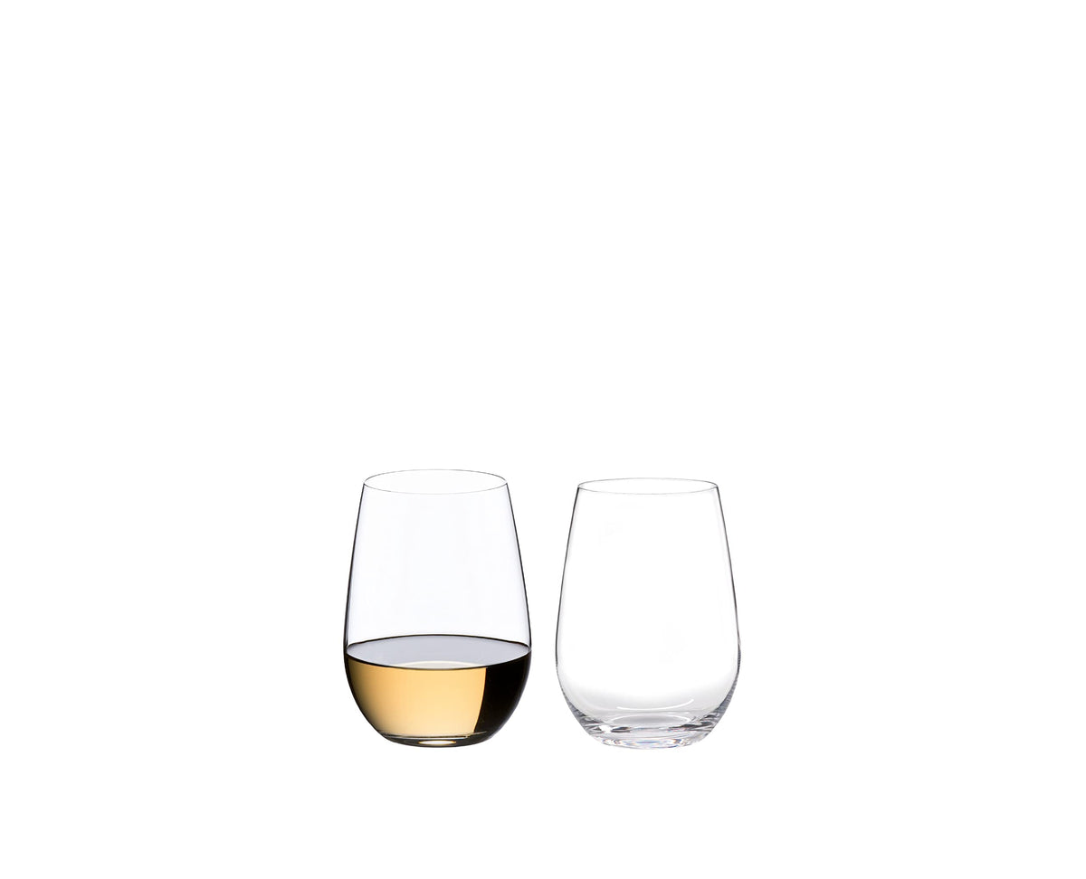 Riedel O stemless Riesling/Sauvignon Blanc tumbler enhances aroma and balance.