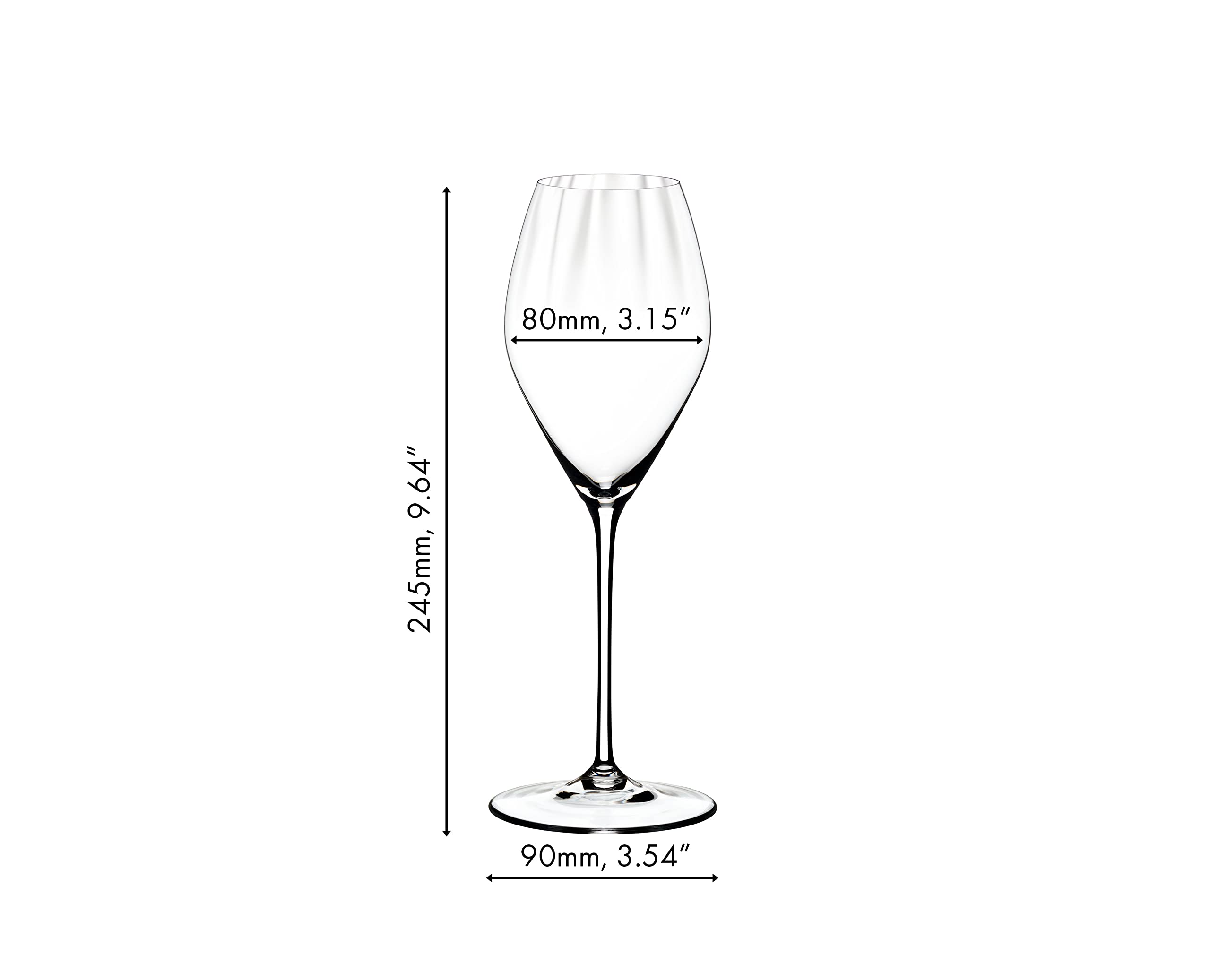 Riedel Performance clear crystal glass delivers clarity and precision.