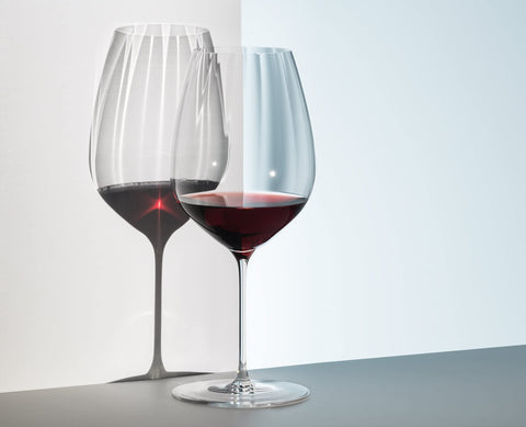 Riedel Performance red wine glass emphasizes complexity and structure of bold varietals.