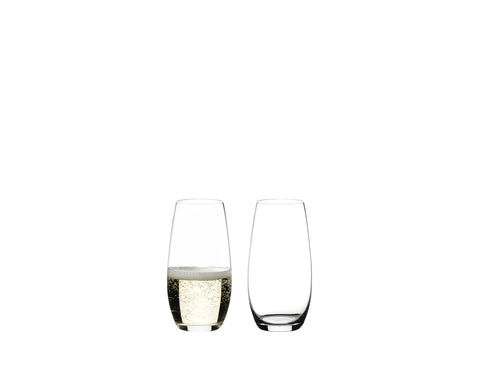 Riedel The O stemless champagne glass design reduces breakage and simplifies washing.