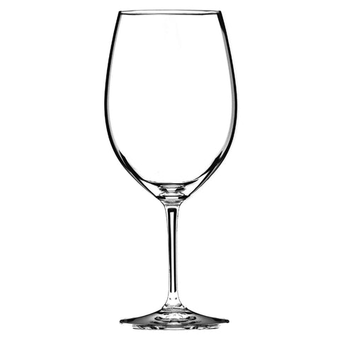 Riedel Vinum Cabernet/Merlot glass side view enhances bouquet and smooths tannins.