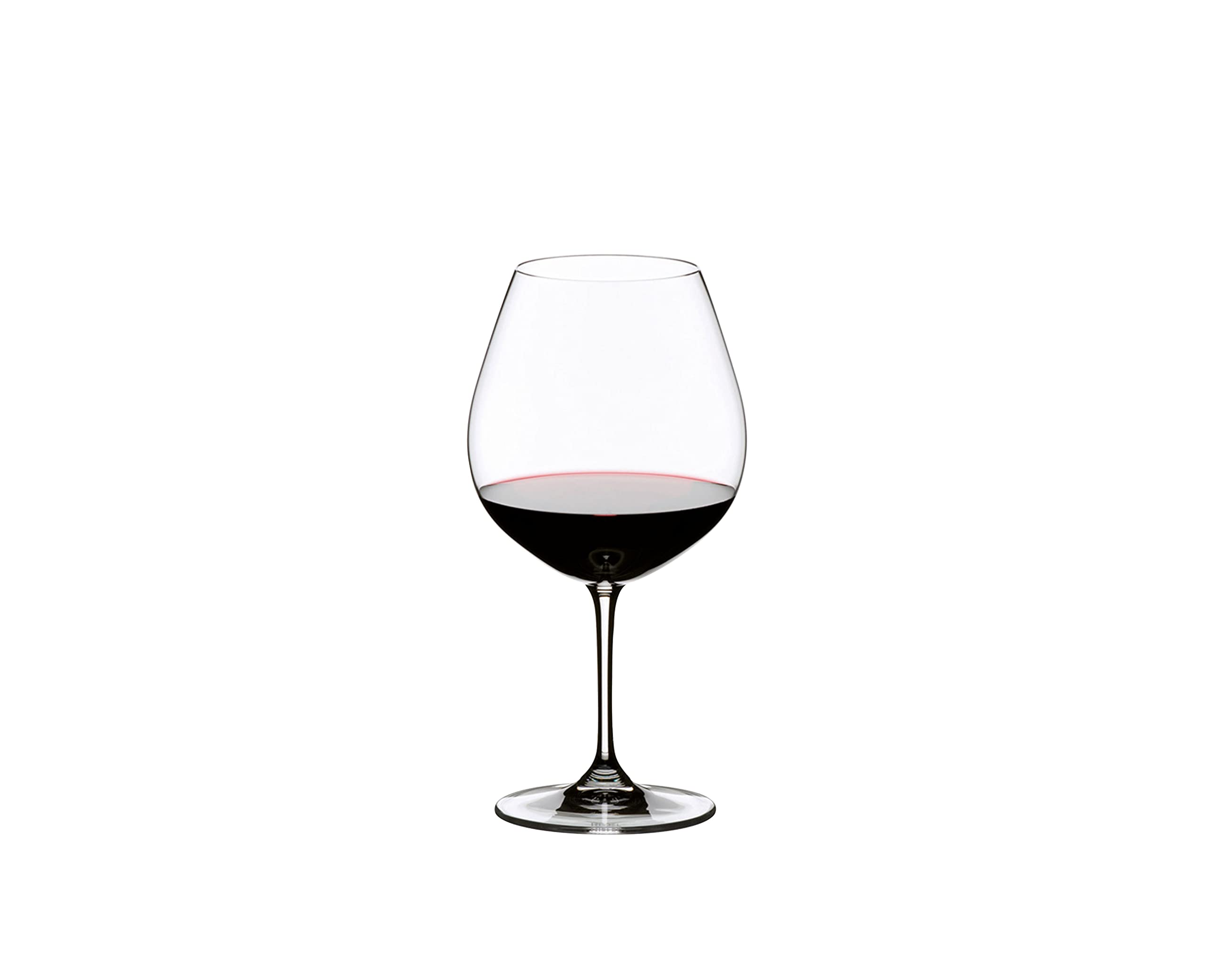 Riedel Vinum Pinot Noir glass height 8-1/4 inches balances wine flow.