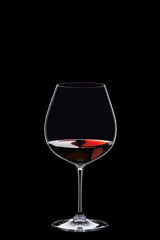 Riedel Vinum Pinot Noir glass compatible with Burgundy and related varietals.