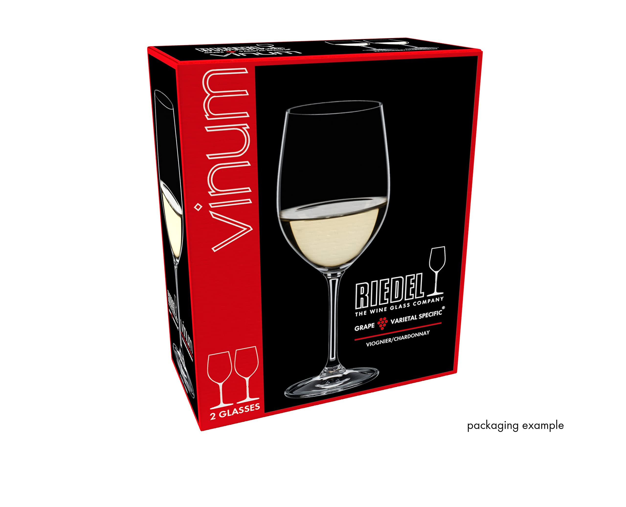 Riedel Vinum Viognier/Chardonnay glass with wine displaying color and clarity