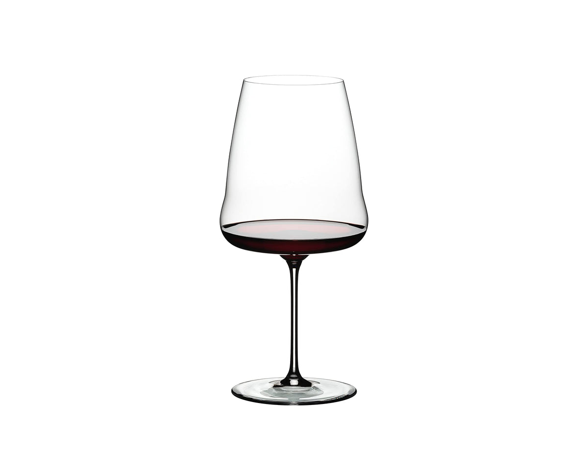Riedel Winewings Cabernet/Merlot glass with flat bottom enhances red wine aroma