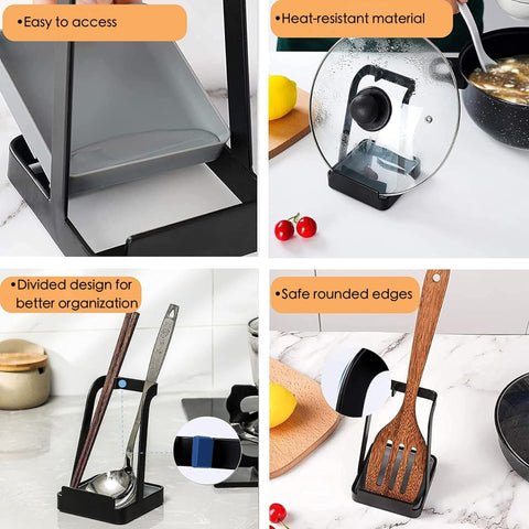 Rievem durable, stable base supports heavy lids for safe cooking.