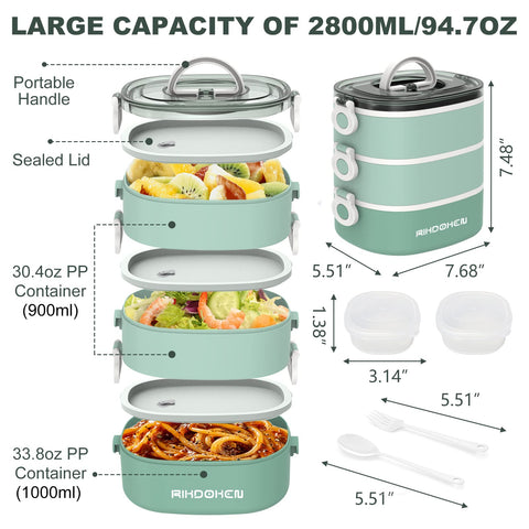 RIKDOKEN lunch box 94oz capacity for generous portions