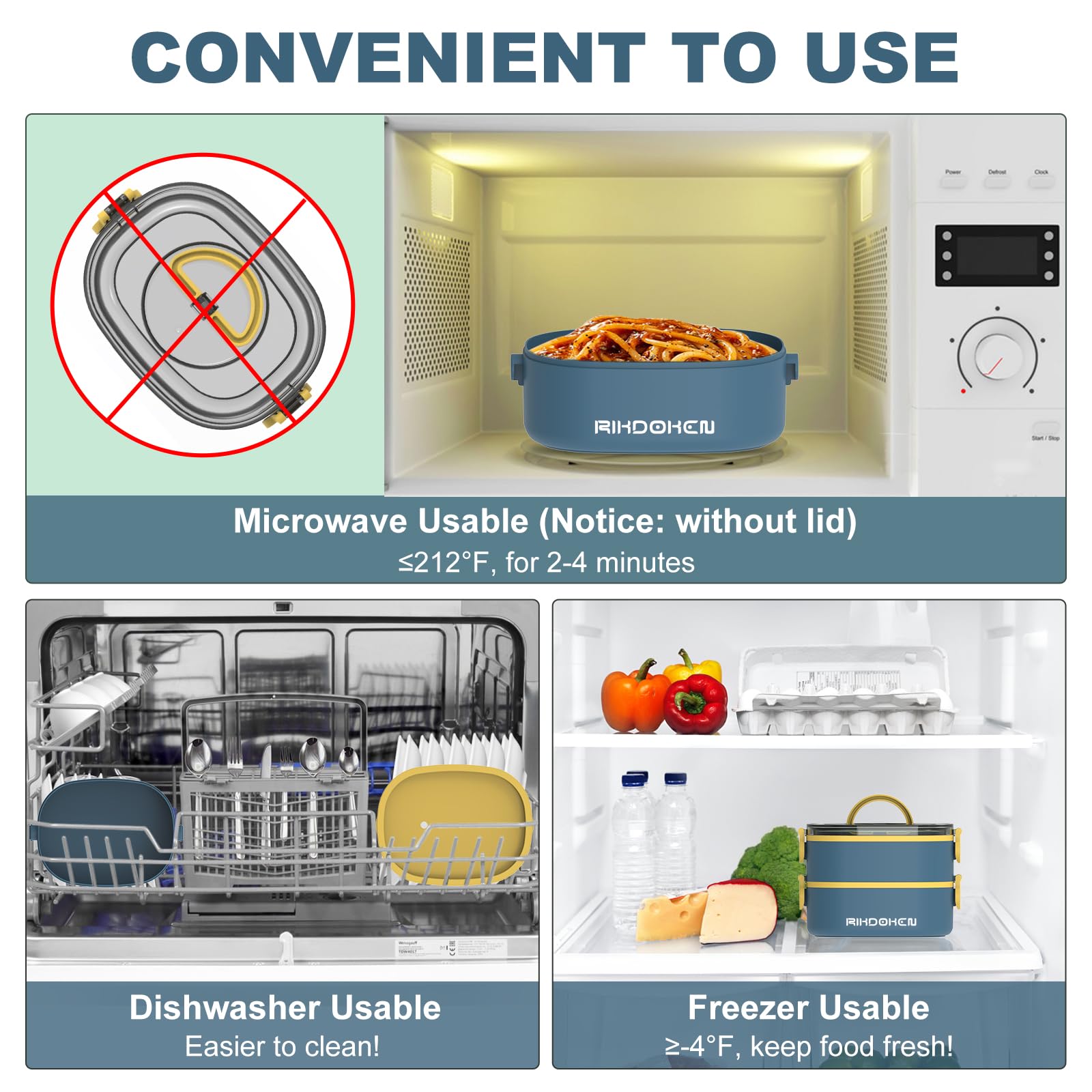 RIKDOKEN lunch box freezer-safe to keep meals fresh