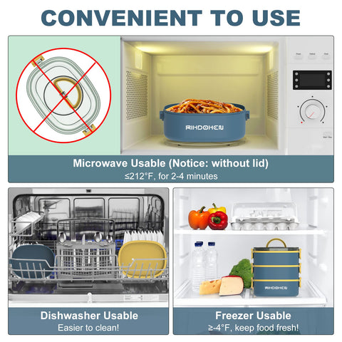 RIKDOKEN lunch box freezer-safe design for meal prep and storage