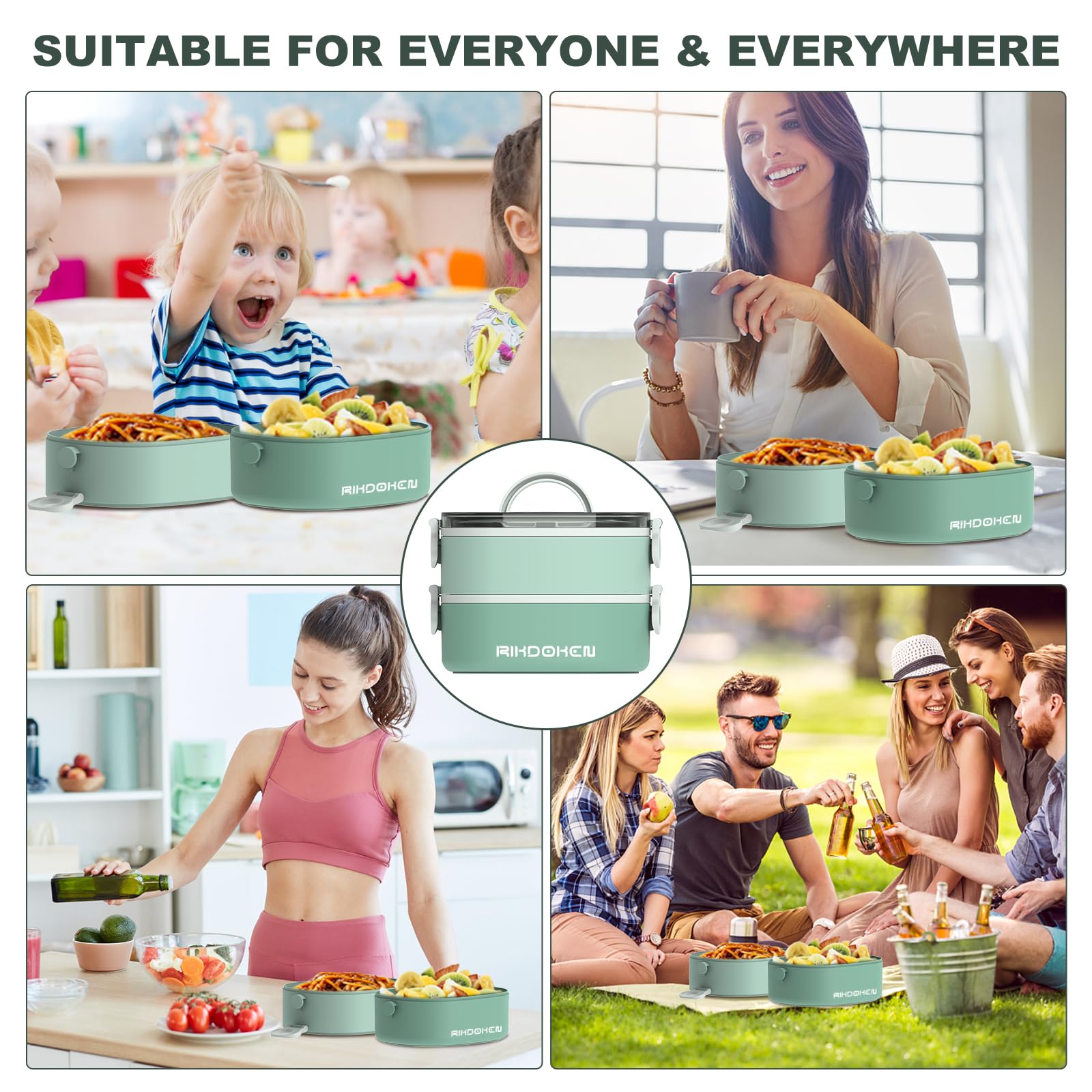 RIKDOKEN lunch box suitable for kids and adults at school or travel
