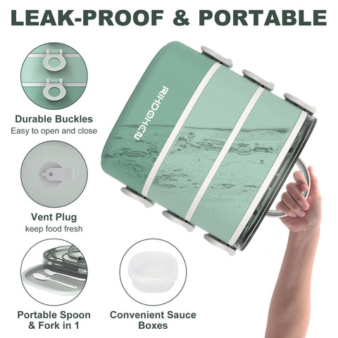 RIKDOKEN lunch box leakproof buckles prevent spills in bag