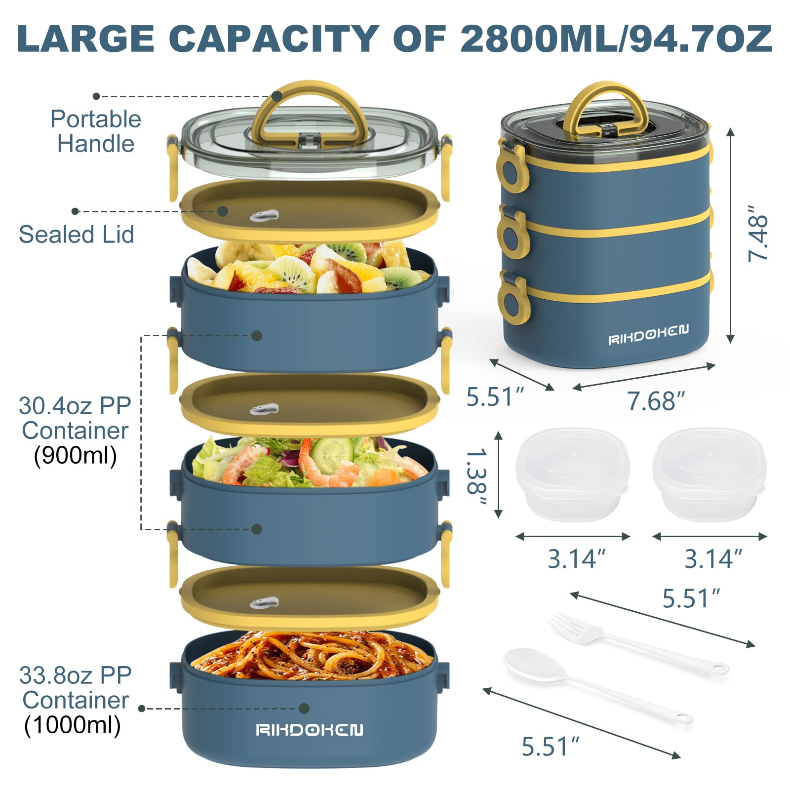 RIKDOKEN lunch box leakproof lids keep sauces contained during transit