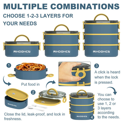 RIKDOKEN lunch box microwave-safe containers ready for quick reheating