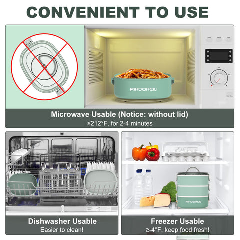 RIKDOKEN lunch box microwave safe containers for quick reheating