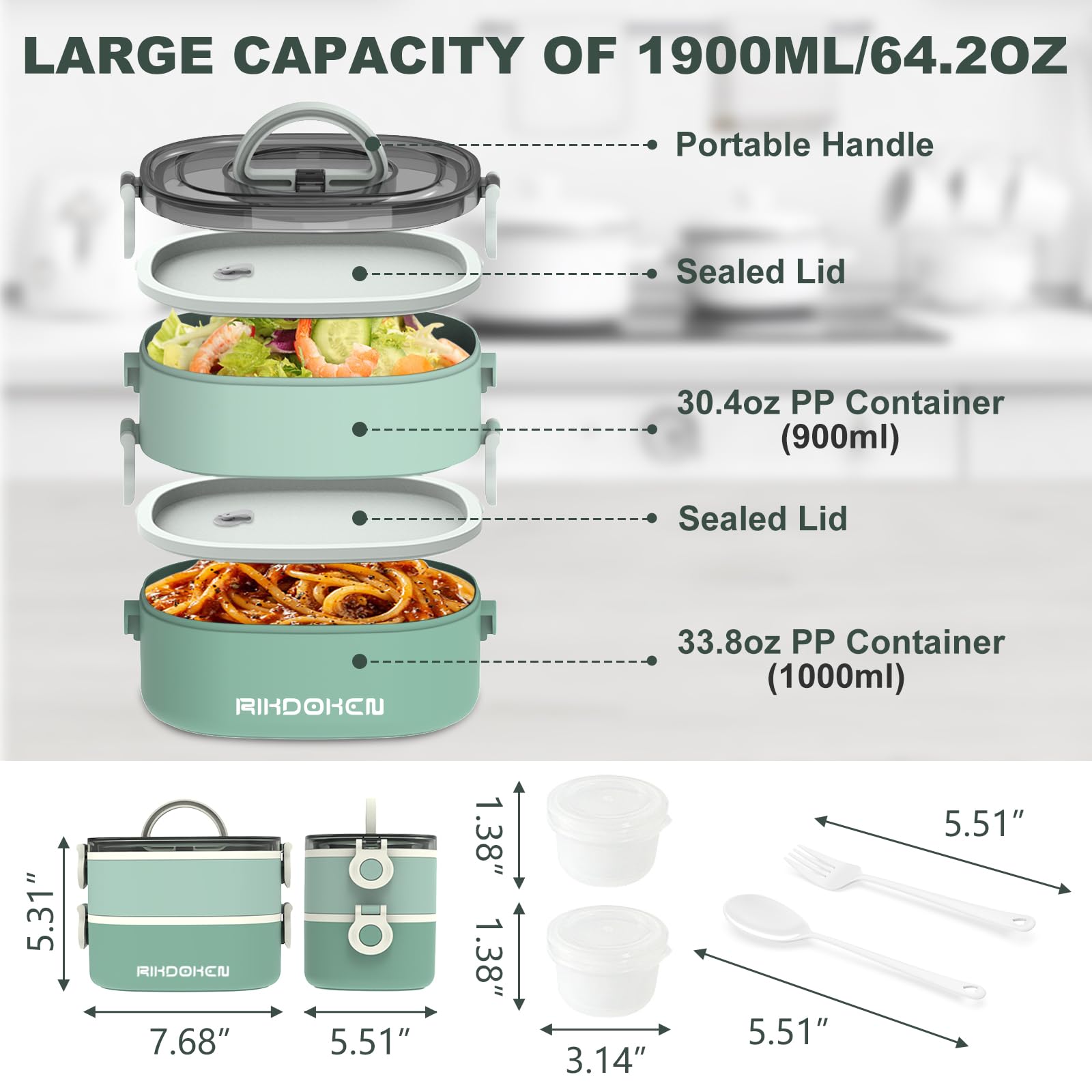 RIKDOKEN lunch box with separate lids preserves flavor across layers