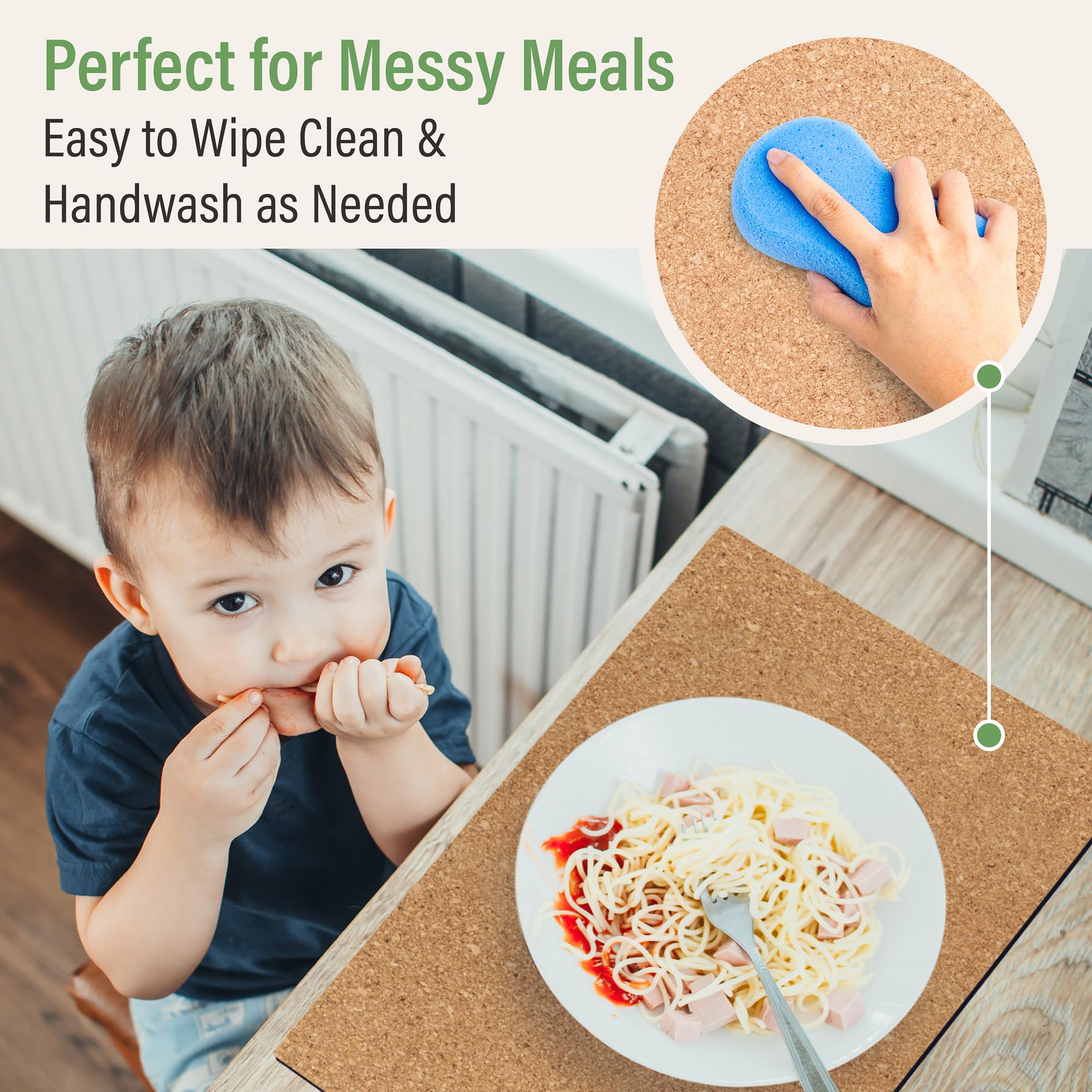 RIMONA'S placemats are easy to clean with a damp cloth