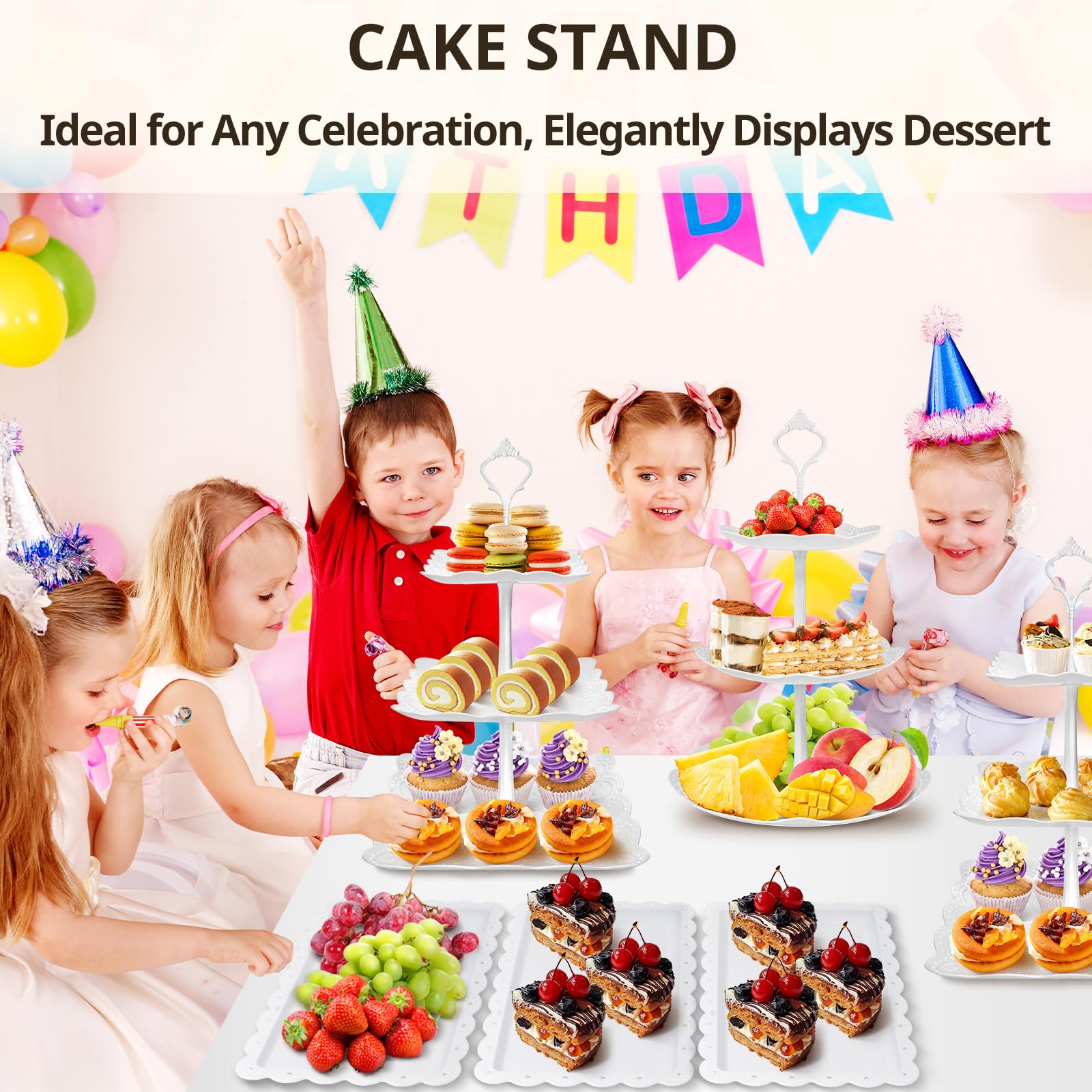 Rindoujin dessert table stand 3-tier round cupcake stands showcase treats