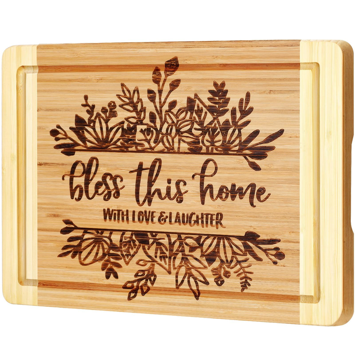 Ringshine Bless This Home cutting board front view, ideal for gifting and everyday prep