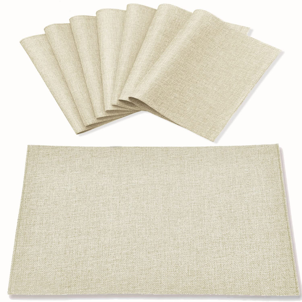 Rinpon beige cloth placemats set of eight for elegant dining