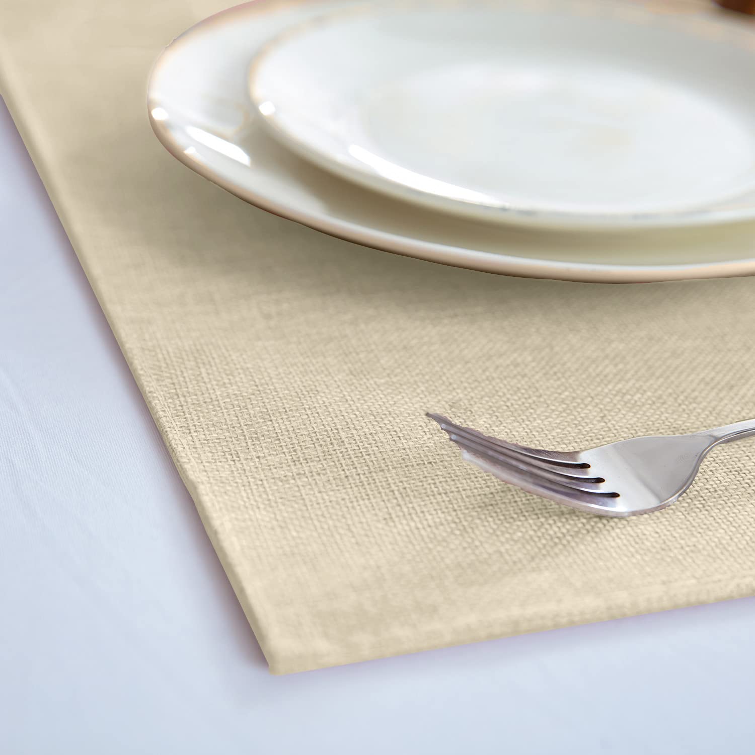 Rinpon beige placemats with rustic linen look for holiday tables