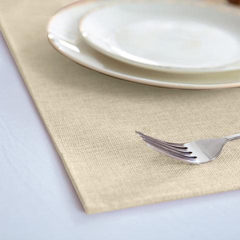 Rinpon beige placemats with rustic linen look for holiday tables