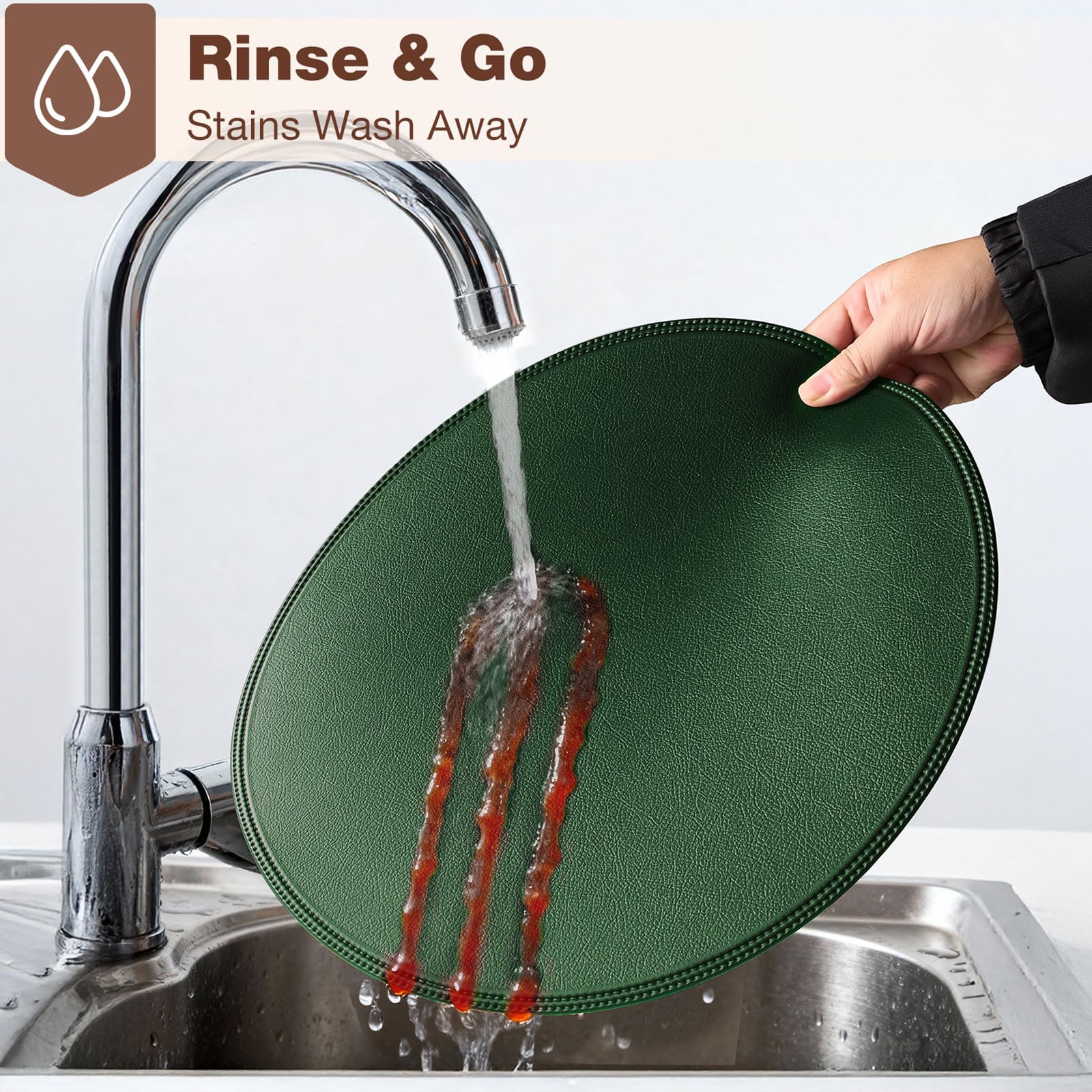 Rinpon indoor-outdoor placemats provide versatile dining protection.