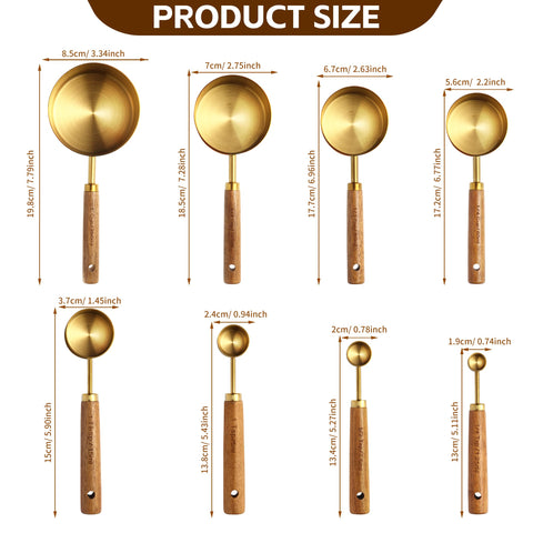 Riqwm Iro gold cups with wooden handles for comfortable grip