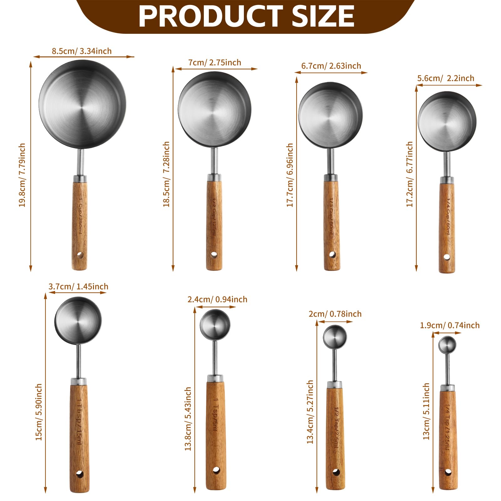Riqwm Iro wooden-handle spoons close-up highlighting comfortable anti-slip grip.