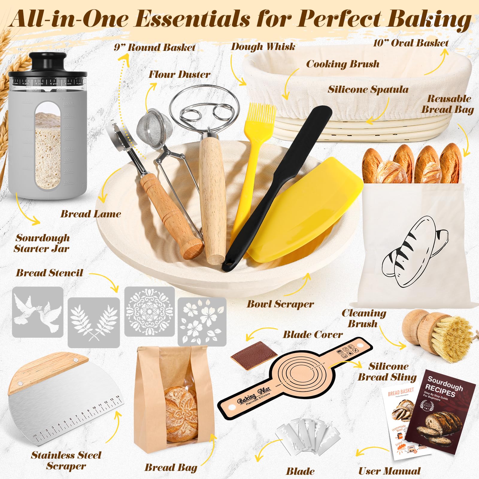 Risecret wood pulp bannetons 10-inch oval for even proofing and release