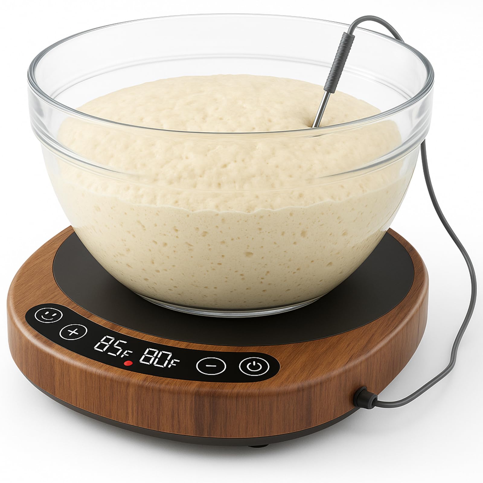 Risecret Pro 2026 proofing base top view highlighting its wide 6.5-inch surface for large bowls.