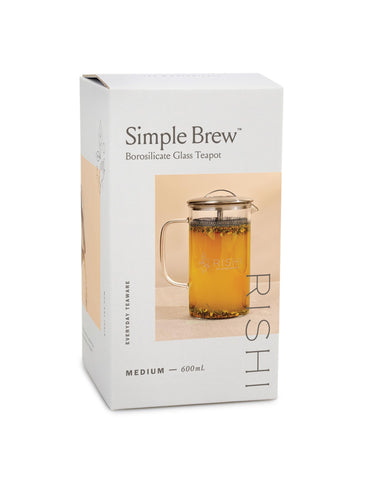 Rishi Simple Brew Teapot borosilicate glass body detail highlights thermal shock resistance