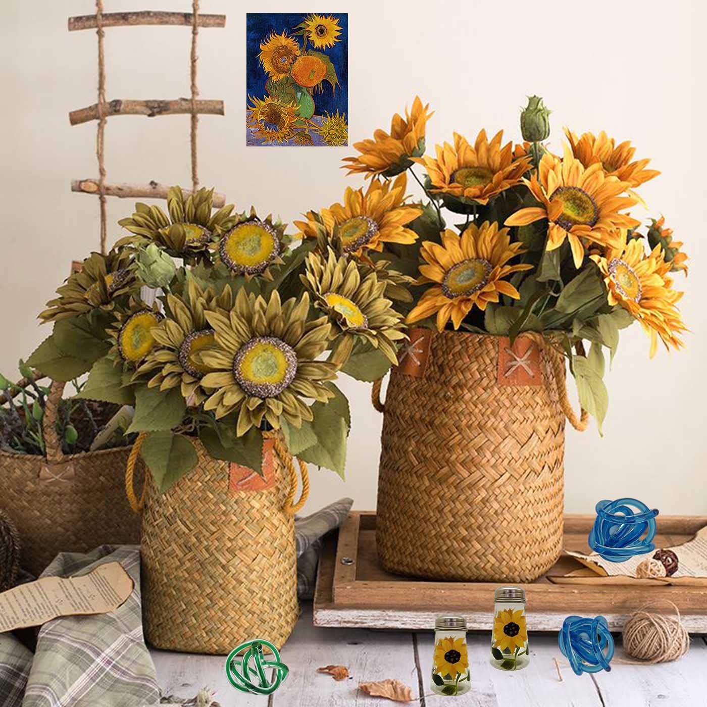 Ritadeshop sunflower pepper shaker features stainless lids for reliable daily use.