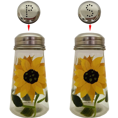 Ritadeshop sunflower salt shaker with hand-painted details adds cheerful charm to every table.