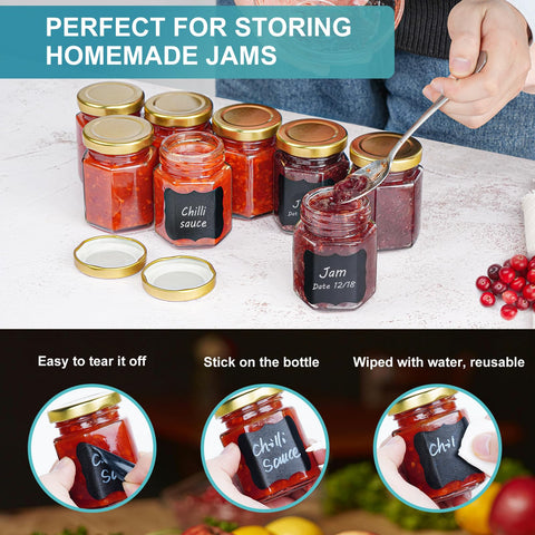 Ritayedet 3.4 oz glass canning jars with metal lids for jams
