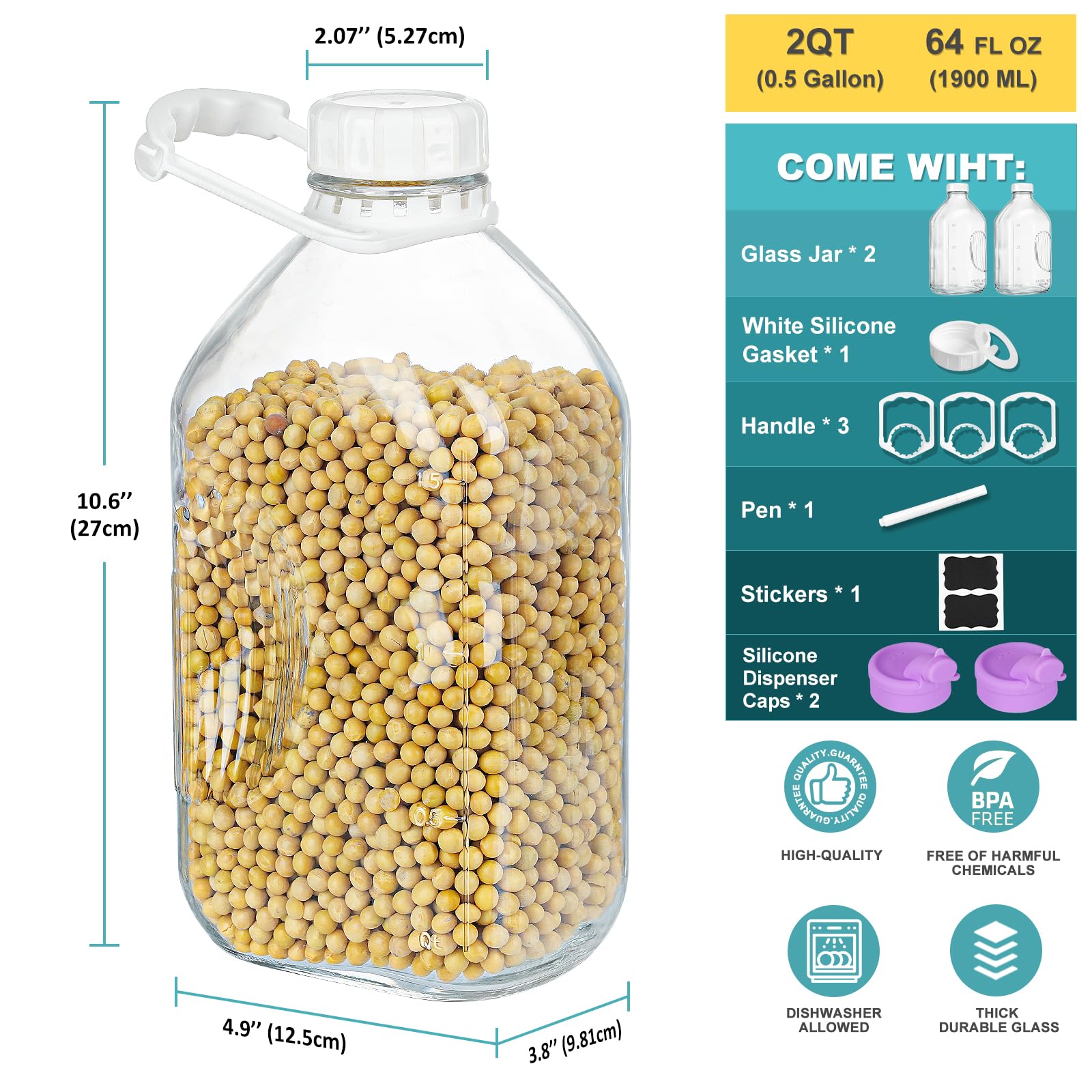Ritayedet airtight screw-cap lid provides secure seal.