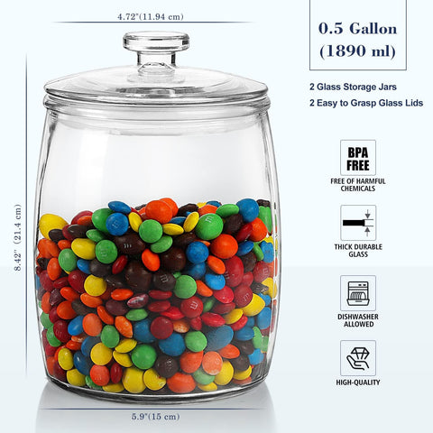 Ritayedet glass container with dustproof lid keeps contents clean.