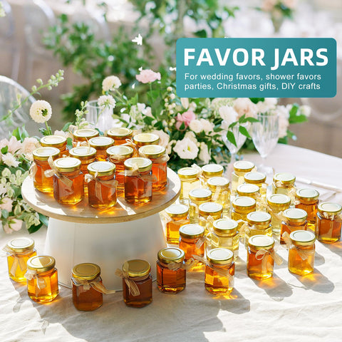 Ritayedet hexagonal glass jars with lids ideal for guest gift packaging