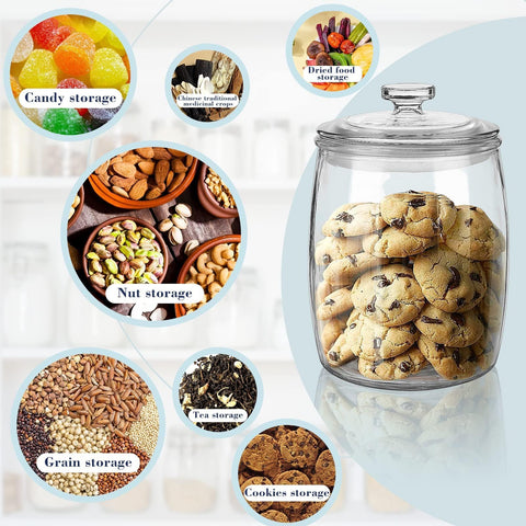 Ritayedet wide-mouth cookie jar set enables quick access to cookies and snacks.