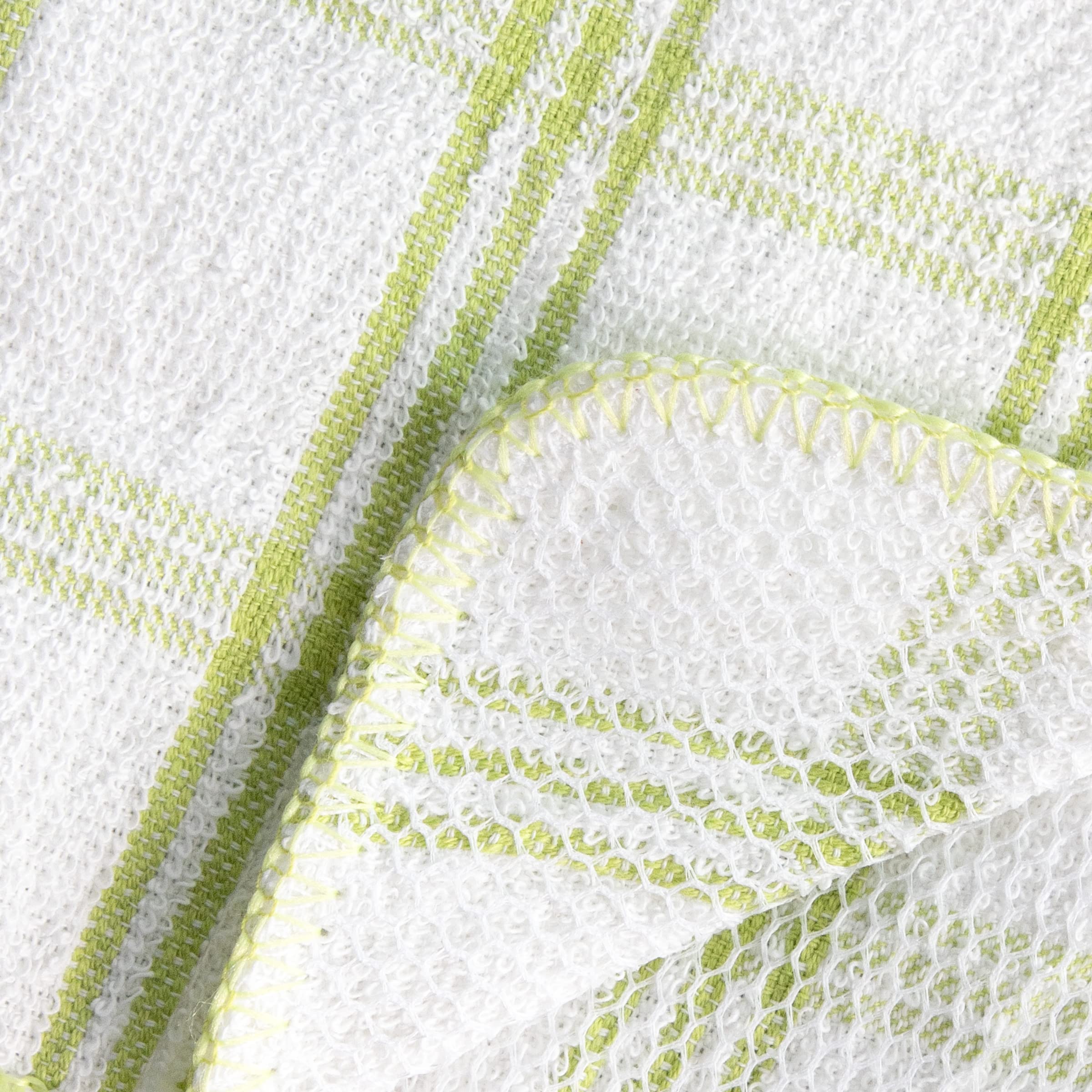 Ritz five-pack dish towels in blue and green simplify daily cleanup.