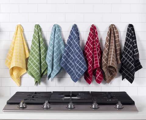 Ritz color-variety towels brighten kitchens with vibrant patterns.