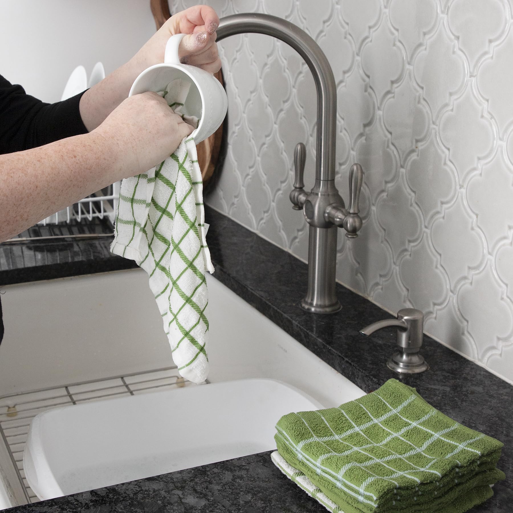 Ritz machine-washable dish cloths ready for laundry cycles