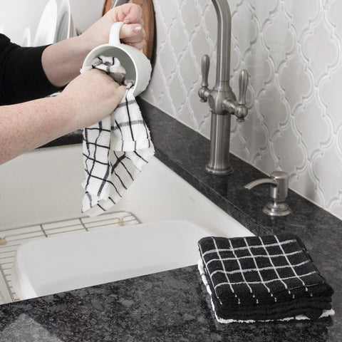 Six-pack kitchen towels in vibrant Ritz colors for varied tasks.